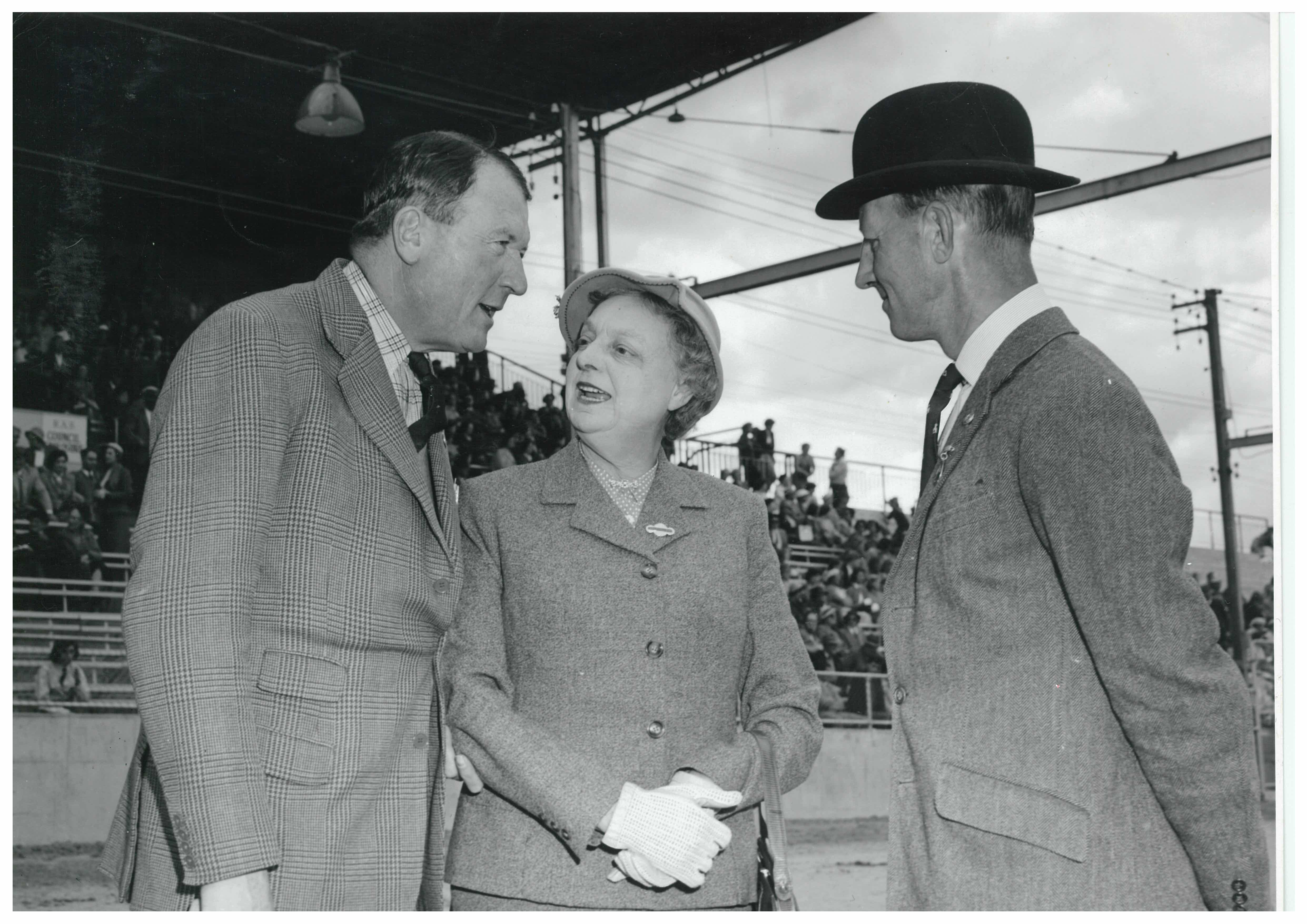 Pictured: Sir Alec Creswick with two judges, 1963. Photo source: Melbourne Royal Heritage Collection.