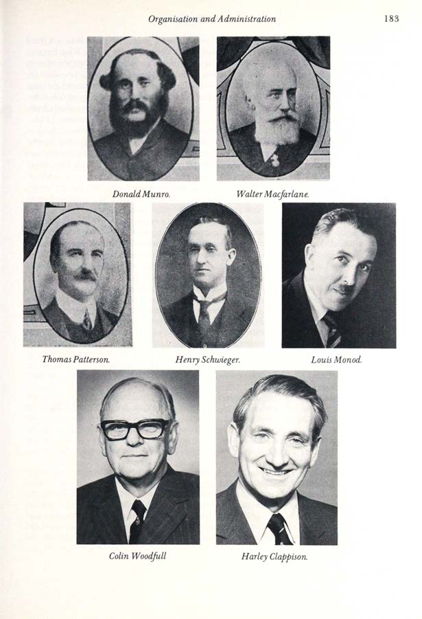 Various Secretaries of the organisation now known as Melbourne Royal, including Louis Monod, from Speed the Plough, page 183.